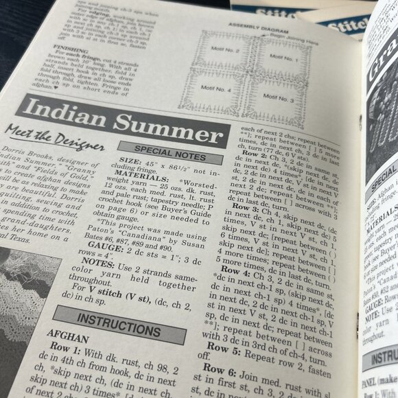 Lot 3 Needlecraft Shop Harvest Afghans Classic Coverlets & Roses & Lace Designs - Picture 7 of 9